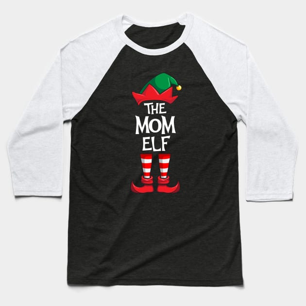 Mom Elf Matching Family Christmas Baseball T-Shirt by hazlleylyavlda